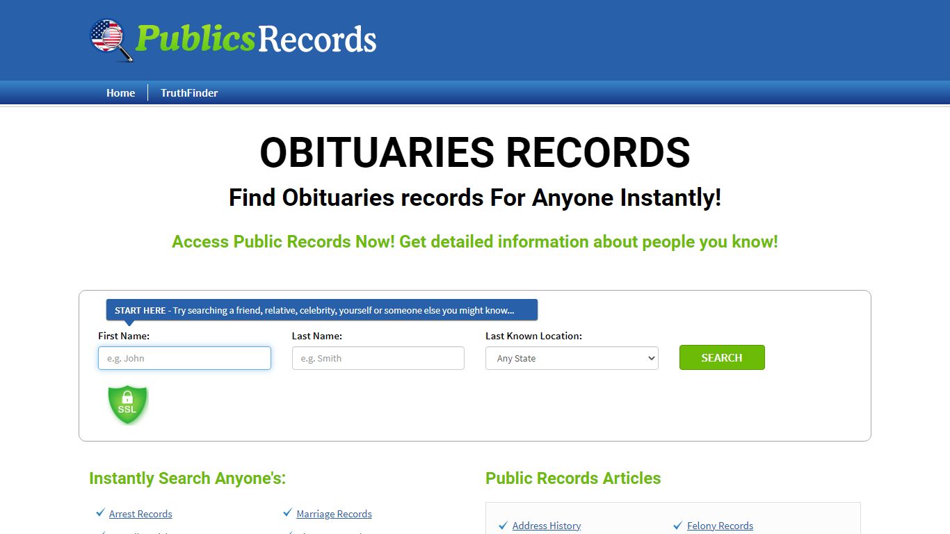 Find Obituaries records For Anyone Instantly!
